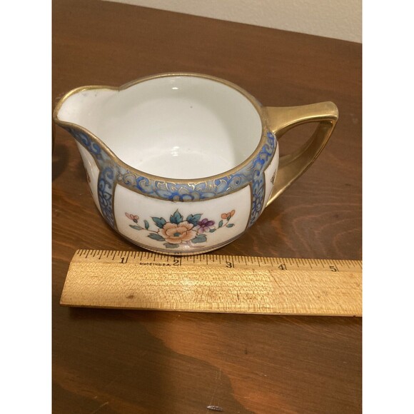 Vintage Nippon Hand Painted Floral Sugar & Creamer Set Floral - Picture 14 of 16
